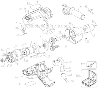 Page A Diagram and Parts List for DR600 Type 1 Black and Decker Hammer Drill